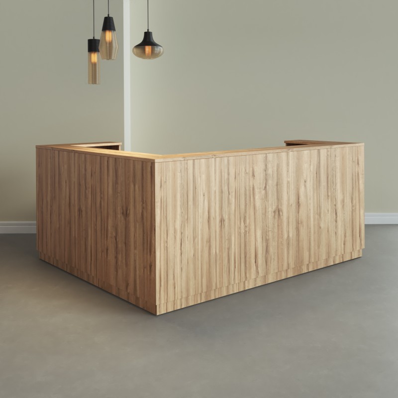 Comptoir d'angle châtain ergonomie et design