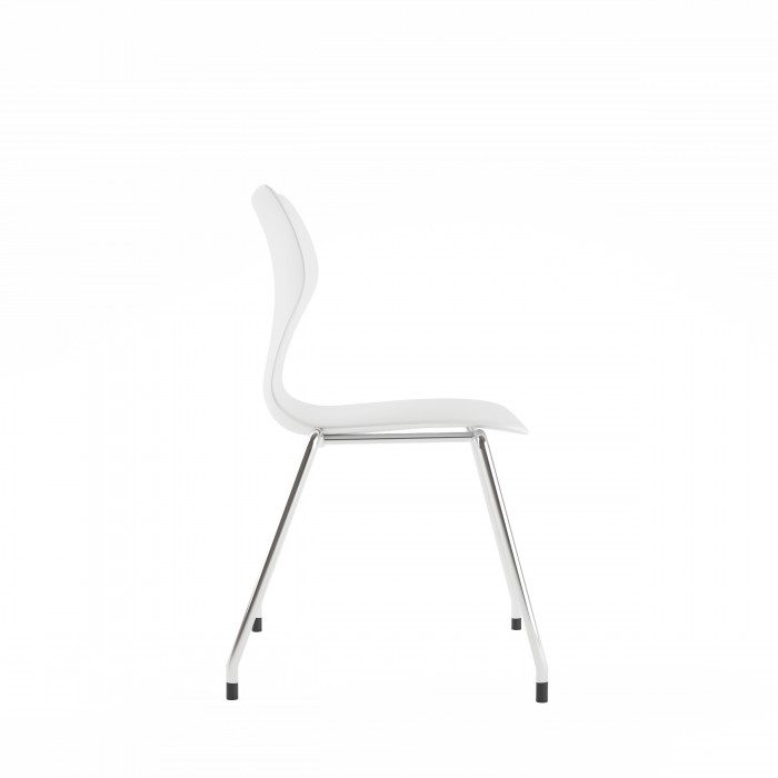 Chaise Sonia blanche profil