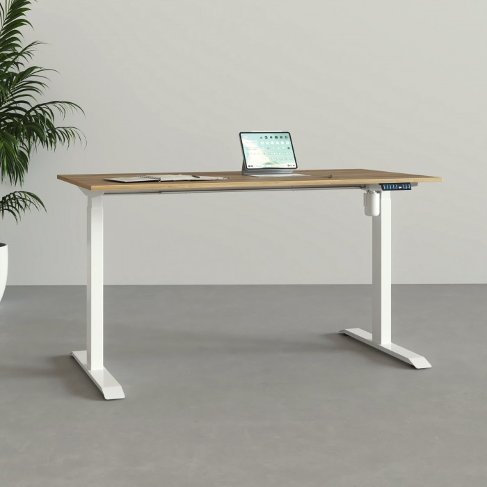 Bureau Elevia blanc et châtain