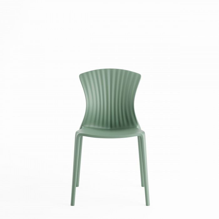 Chaise empilable verte
