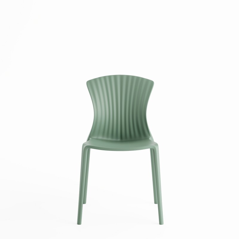 Chaise empilable verte