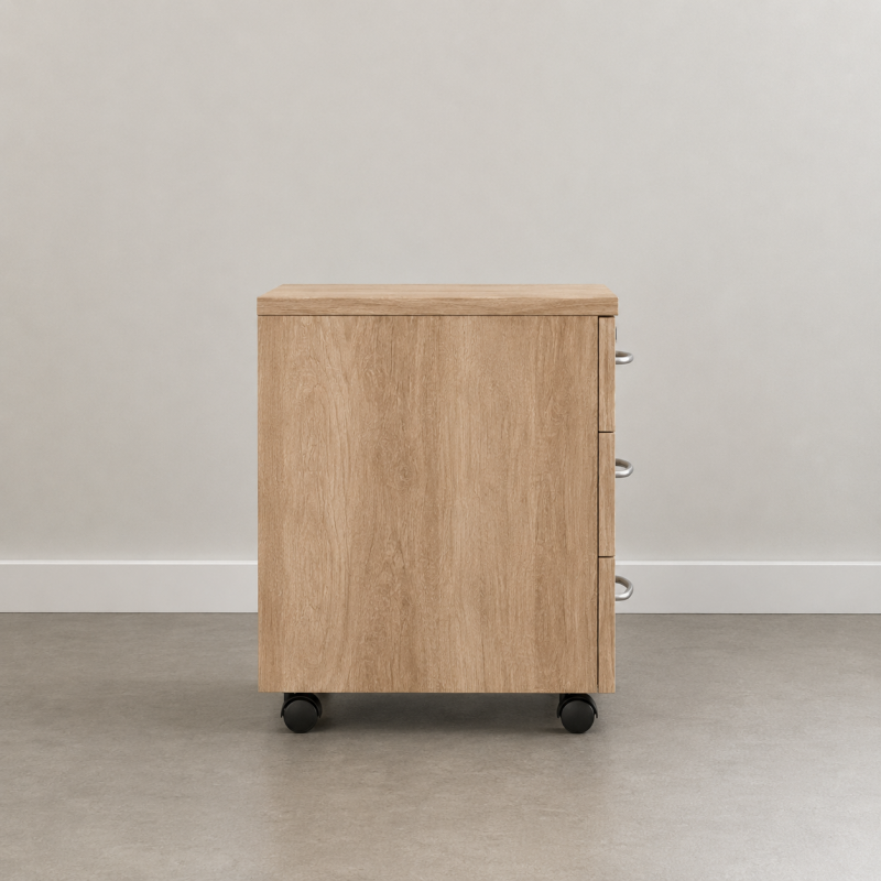 Caisson à tiroirs et à roulettes pour bureau Omega en bois - Bikkom