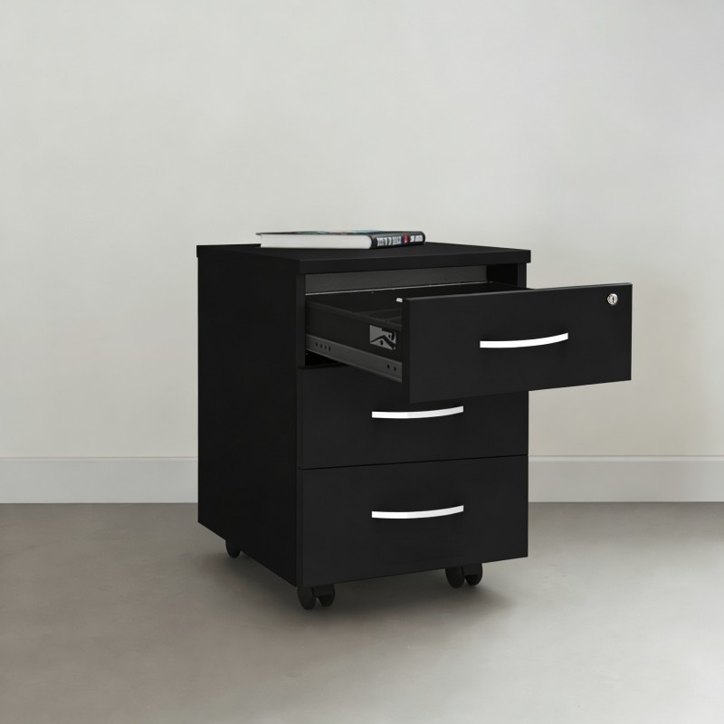 Caisson à tiroirs et à roulettes pour bureau Omega en bois - Bikkom