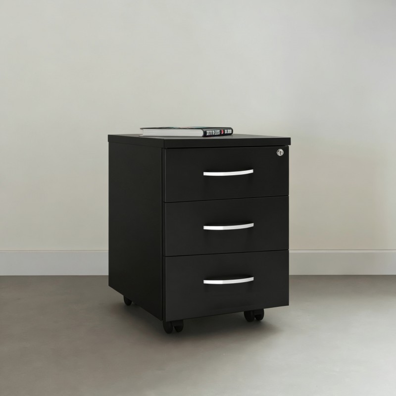 Caisson à tiroirs et à roulettes pour bureau Omega en bois - Bikkom