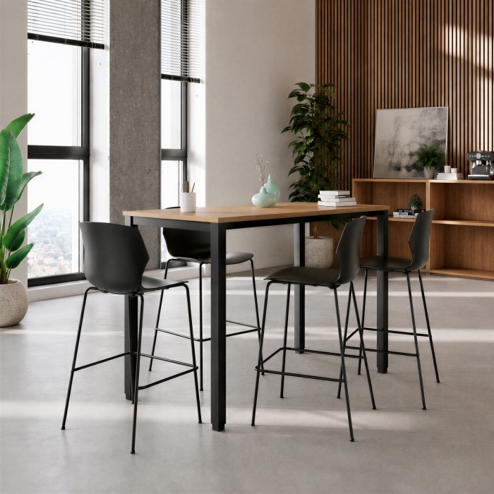 Hoge eettafel Modus in kastanje en zwart