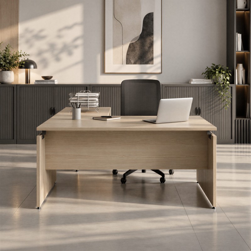 Bureau avec bureau de direction Atria Angle en chêne