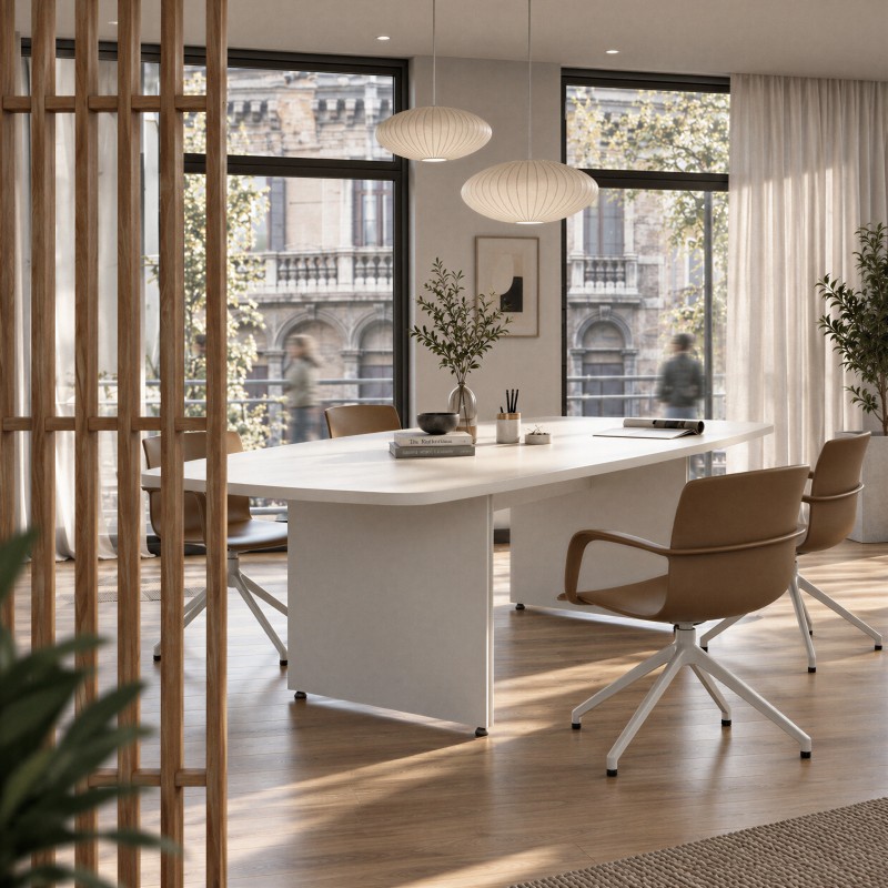 Kantoor met witte vergadertafel Atria