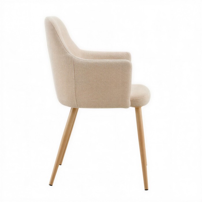 Fauteuil visiteur Clara sable pied bois face