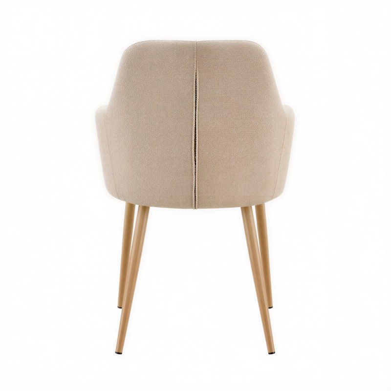 Fauteuil visiteur Clara sable pied bois côté