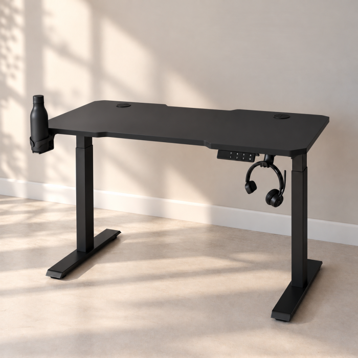 Bureau assis-debout Avant en noir