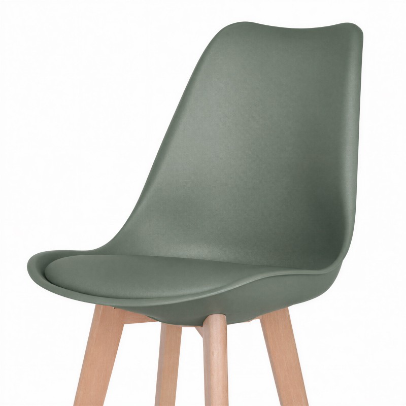 Tabouret haut scandinave Ada vert détail