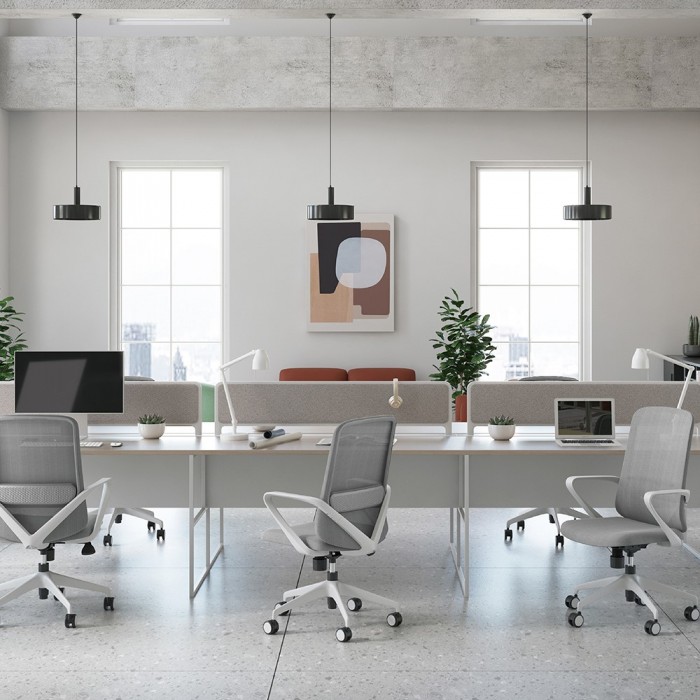 Chaise de bureau Agata gris clair - Bikkom