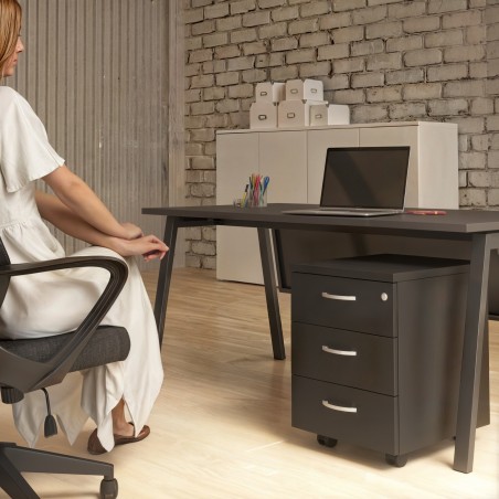 Caisson Omega noir pour bureau