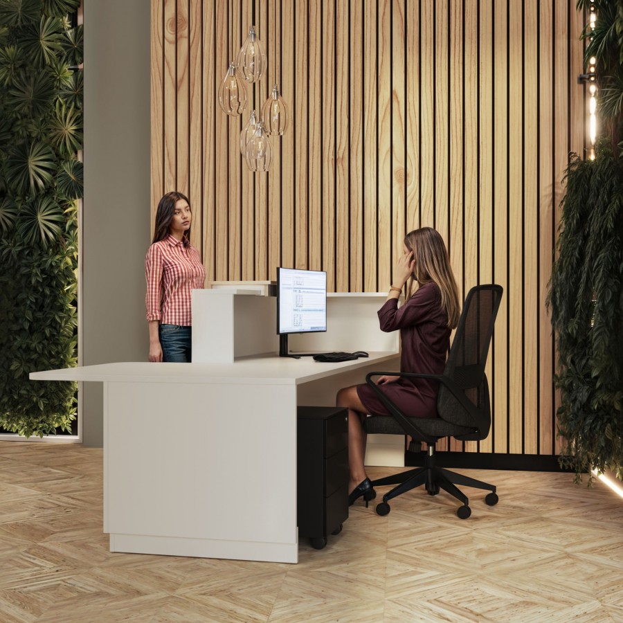 Pack Banque d'accueil PMR Duomo + Chaise + Caisson