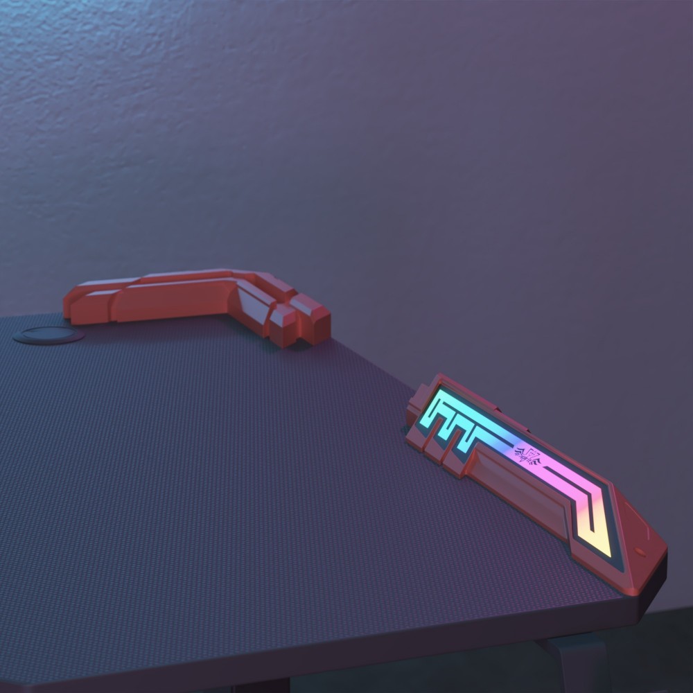 Bureau gamer avec écran LED