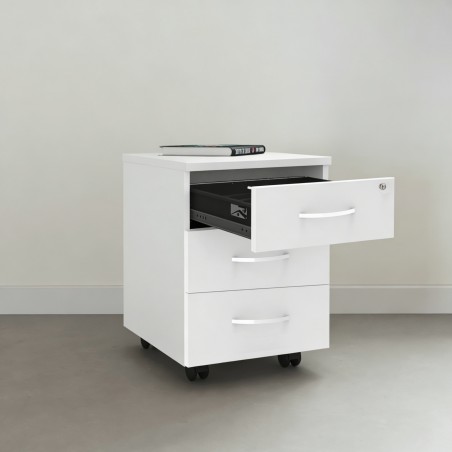 Houten ladeblok Omega wit met open lade
