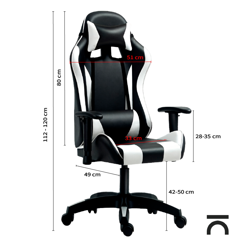 Dimensions de la chaise Exon Race