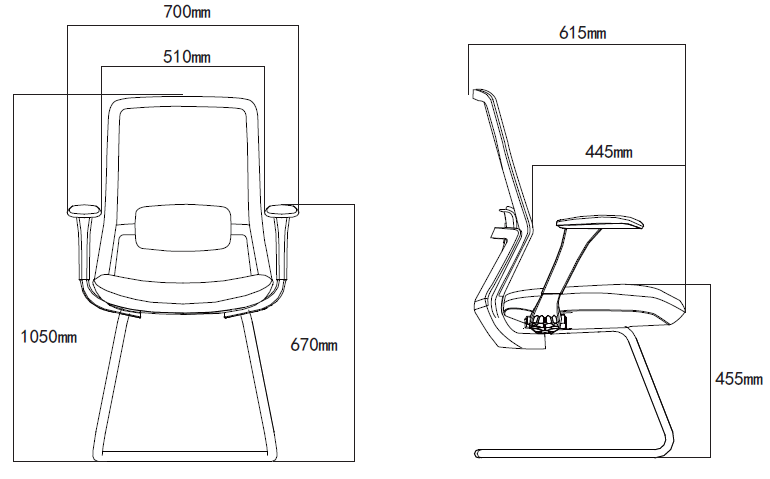 Dimensions de la chaise Jade