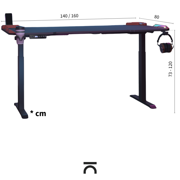 Bureau gaming avec LED Nexa Pulse