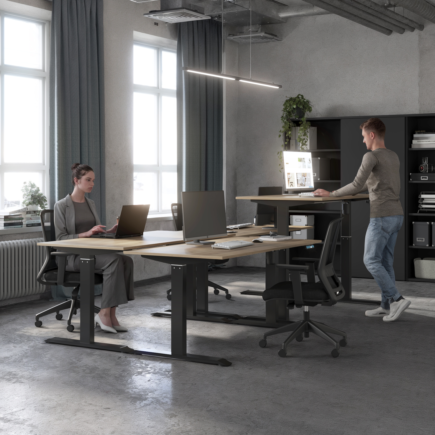 Bureau assis debout Elevia
