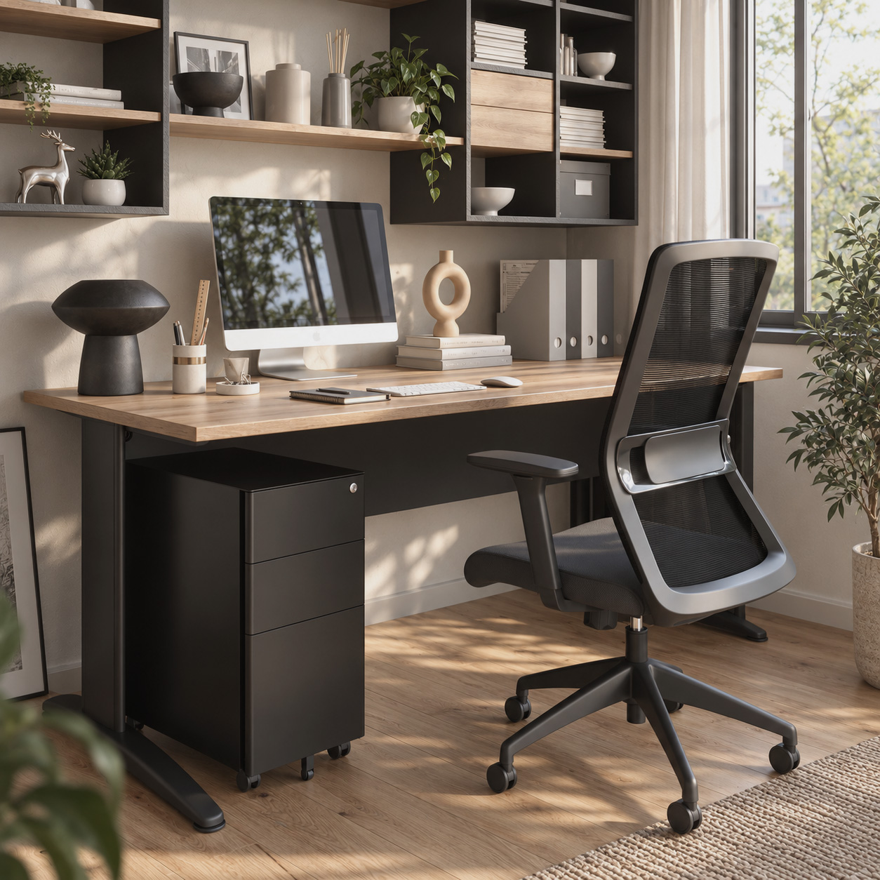 Pack Bureau Individuel Delta + Chaise + Caisson